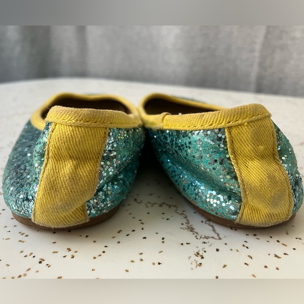 Mini Boden Sparkly Glitter Ballet Flats - Size 29 EU, Little Kids' 11.5 US -AQUA - Picture 11 of 15